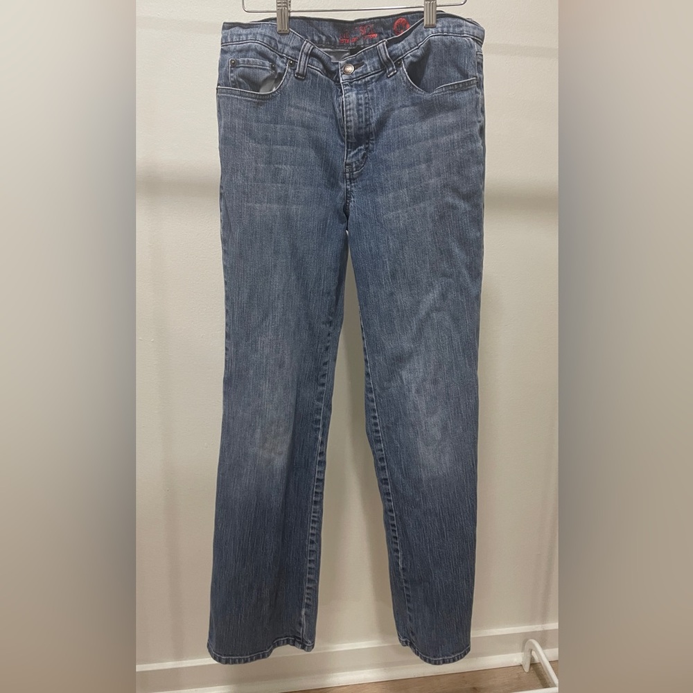 New York & Company West Side Jeans Womens 12 Blue Bootcut Cowboy Denim Western
